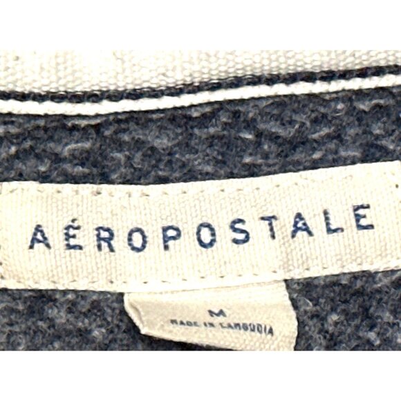 Aeropostale 87 Navy Blue Full  Zip Hoodie Drawstring Hood Front Pockets Medium - Picture 5 of 10